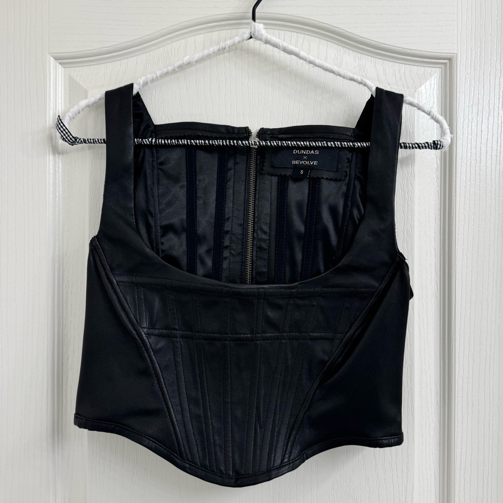 SOLD// DUNDAS REVOLVE Leather Corset Top